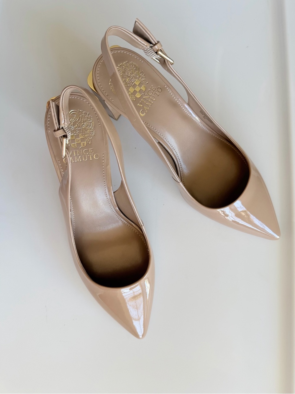 Vince Camuto Hamden Pointed Toe Slingback Pump Heel Nude 9 NWOB - Picture 4 of 10